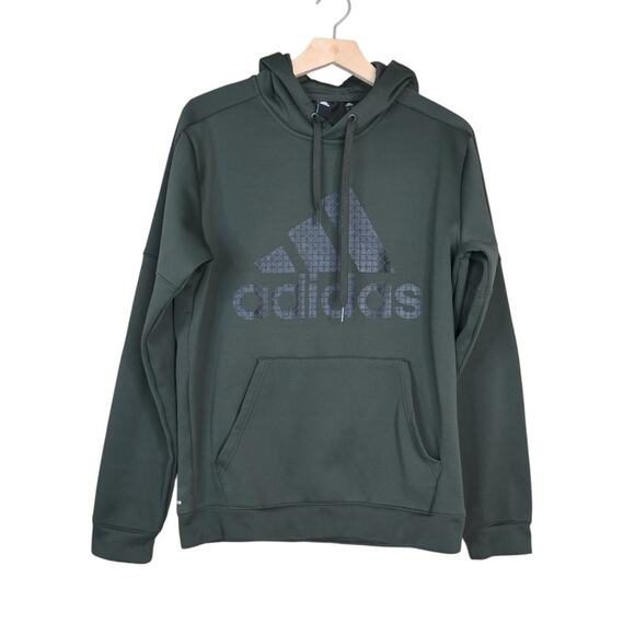 adidas Other - Adidas Mens M Dark Green Logo Climawarm Hoodie